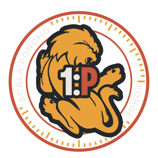Scala Poncho Forge: leone rampante su una ghiera graduata con la scritta 1:P